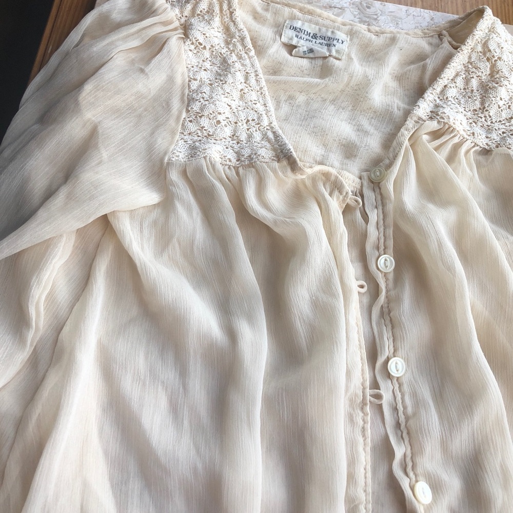 Denim & Supply crotchet gauze tunic